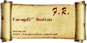 Faragó Rodion névjegykártya